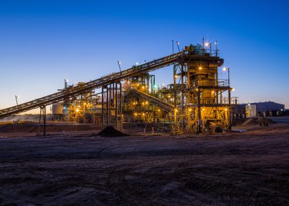 Night view of a copper mine head in NSW Australia Night view of a copper mine head in NSW Australia
